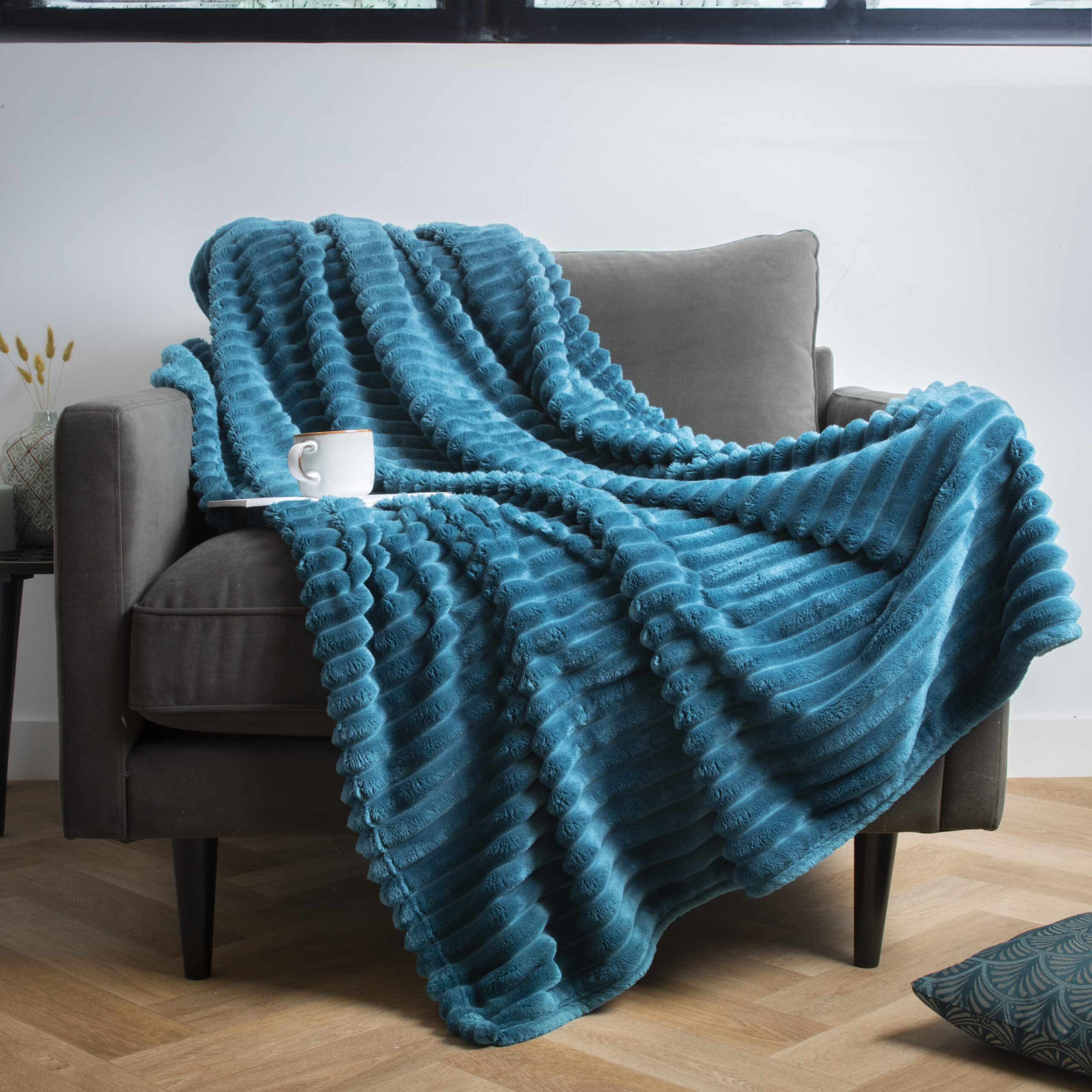 Plaid Cocon Douillet (150) - Bleu Roi