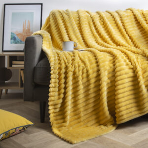 Plaid Cocon Douillet (150) - Jaune Soleil