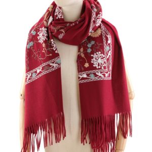 Écharpe Fil d'Or et d'Hiver - Rouge Écarlate